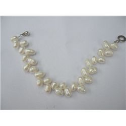 60CTW PEANUT WHITE PEARL BRACELET; 8INCH; PHILIPPINE PE