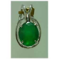 17.00 CTW Green Onyx PENDANT .925 STERLING SILVER
