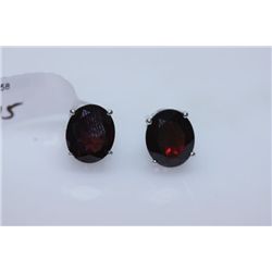 22.10 CTW GARNET EARRING .925 STERLING SILVER