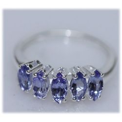 9.99 CTW TANZANITE RING .925 STERLING SILVER