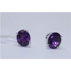 17.65 CTW AMETHYST EARINGS .925 STERLING SILVER