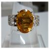 Image 1 : 30.00 ctw Citrine 10*14 Oval RING .924 STERLING SILVER