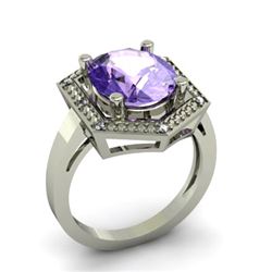 Genuine 5.08 ctw Tanzanite Diamond Ring W/Y Gold 10kt