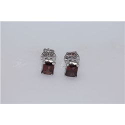13.45 CTW GARNET EARRING .925 STERLING SILVER