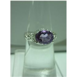 17.00 ctw Amethyst RING .924 STERLING SILVER