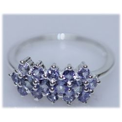 13.25 CTW TANZANITE RING .925 STERLING SILVER