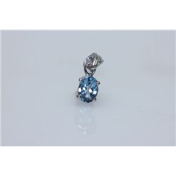 4.50 CTW BLUE TOPAZ PENDANT .925 STERLING SILVER