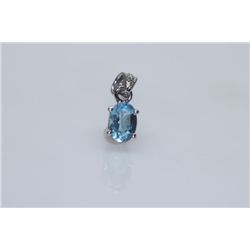 4.75 CTW BLUE TOPAZ PENDANT  .925 STERLING SILVER