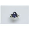 Image 1 : NATURAL 21.20 CTW TANZANITE PEAR CUT RING .925 STERLING