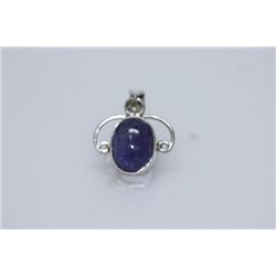 NATURAL 14.50 CTW TANZANITE OVAL CUT PENDANT .925 STERL