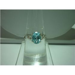 12.00 ctw Blue Topaz RING .924 STERLING SILVER