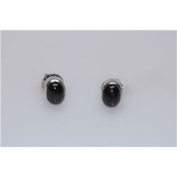 15.00 CTW BLACK STAR EARRING .925 STERLING SILVER