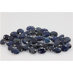 Natural Dark Sapphire Oval Cut 6x8mm 41 pcs 70.36 ctw