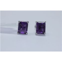 15.30 CTW AMETHYST EARINGS .925 STERLING SILVER