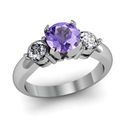 Genuine 1.70 ctw Tanzanite Diamond Whte/Yllw Gold 10kt