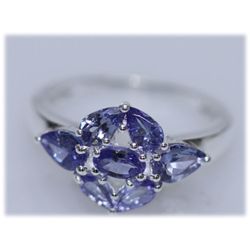 12.62 CTW TANZANITE RING .925 STERLING SILVER