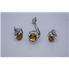 Image 1 : 23.35 CTW CITRINE/CZ SET .925 STERLING SILVER