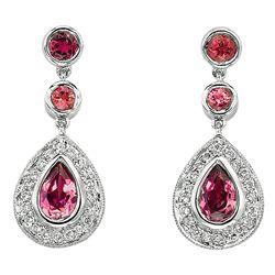 NATURAL 0.25 CTW PINK TOURMALINE EARRING 14K GOLD