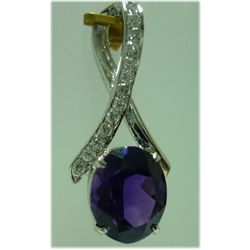19.00 CTW Amethyst PENDANT .925 STERLING SILVER