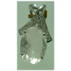 19.00 CTW Rose Quartz PENDANT .925 STERLING SILVER