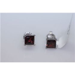 17.25 CTW GARNET EARRING .925 STERLING SILVER