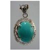Image 1 : 24.00 ctw Turquoise Cabushion PENDANT .925 STERLING SIL