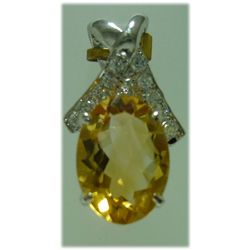 19.00 CTW Citirine PENDANT .925 STERLING SILVER