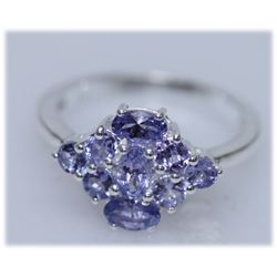 11.42 CTW TANZANITE RING .925 STERLING SILVER