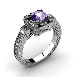 Genuine 1.68 ctw Tanzanite Diamond Ring 10k