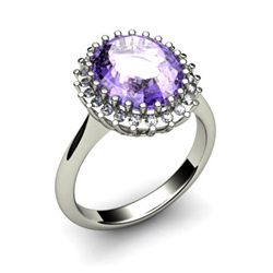 Tanzanite 5.72 ctw & Diamond Ring 18kt W/Y  Gold