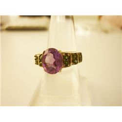 28.00 CTW AMETHYST RING .925 STERLING SILVER