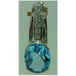 16.00 CTW BLUE TOPAZ PENDANT .925 STERLING SILVER