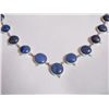 Image 1 : NATURAL 242.50 CTW LAPIS ROUND NECKLACE .925 STERLING S