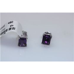 12.50 CTW AMETHYST EARRING .925 STERLING SILVER