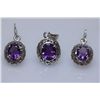 Image 1 : 35.30 CTW AMETHSY/CZ SET .925 STERLING SILVER