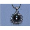 Image 1 : BLACK PEARL WITH CZ ROUND SILVER