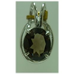 17.00 CTW Smoky TOPAZ PENDANT .925 STERLING SILVER