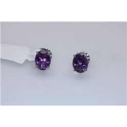 12.25 CTW AMETHYST EARRING .925 STERLING SILVER