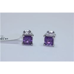 14.05 CTW AMETHYST EARINGS .925 STERLING SILVER