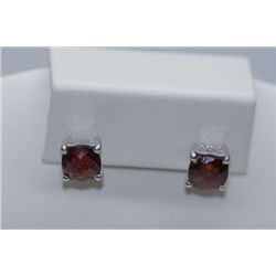 17.75 CTW GARNET EARRING .925 STERLING SILVER