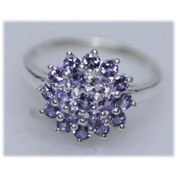 15.21 CTW TANZANITE RING .925 STERLING SILVER