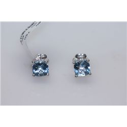 15.25 CTW BLUE TOPAZ EARRING .925 STERLING SILVER