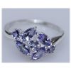 Image 1 : 10.10 CTW TANZANITE RING .925 STERLING SILVER