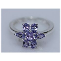 12.73 CTW TANZANITE RING .925 STERLING SILVER
