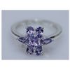 Image 1 : 12.73 CTW TANZANITE RING .925 STERLING SILVER