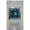 Image 1 : 39.00 ctw Blue Topaz  Square RING .924 STERLING SILVER