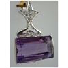 Image 1 : 27.00 CTW Amethyst Octagonal  PENDANT .925 STERLING SIL