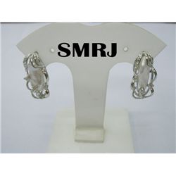 ELONGATED WHITE KISHI PEARL EARRINGS; METAL: SILVER