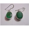 Image 1 : 20.30 CTW EMERALD EARRING .925 STERLING SILVER