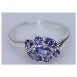 11.73 CTW TANZANITE RING .925 STERLING SILVER